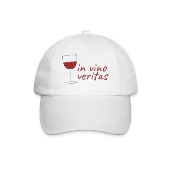 Wine enjoyment "In Vino Veritas" - Baseball Cap - white/white - Front