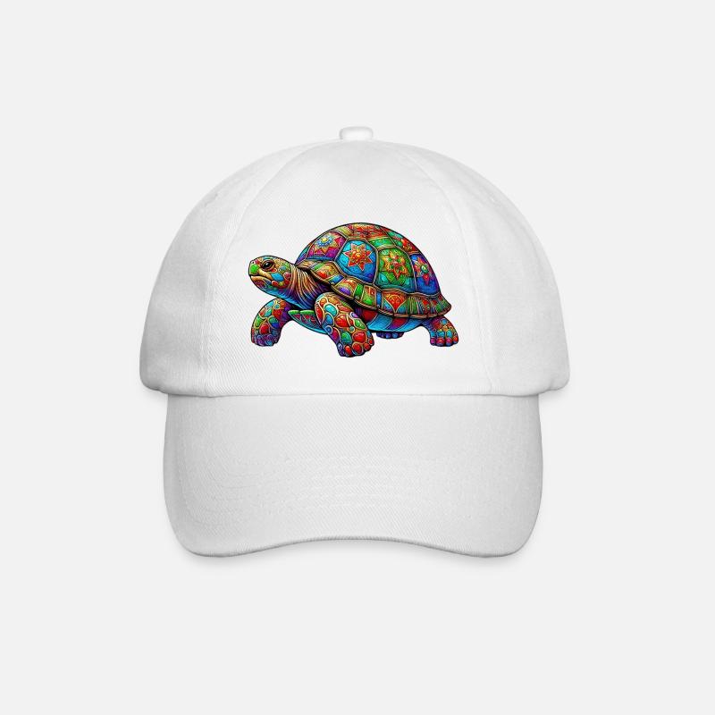 Schildkröte - Baseballkappe - Weiß/Weiß