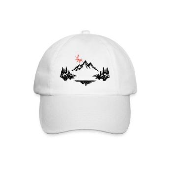 Paysage montagnard noir - Casquette classique - blanc/blanc - Devant