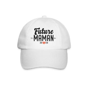 couple Future maman 2024 annonce grossesse - Casquette classique - blanc/blanc - Devant