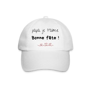 Papa Ich liebe dich Alles Gute zum Vatertag Geschenkparty - Baseballkappe - Weiß/Weiß - Vorne
