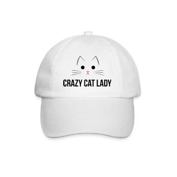 crazy cat lady katze katzenmama haustier süß - Baseballkappe - Weiß/Weiß - Vorne