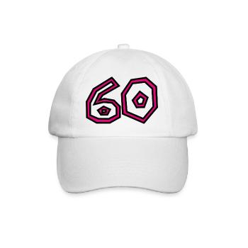 60. 60 ANS. 60e ANNIVERSAIRE. ANNIVERSAIRE 60 ANS. - Casquette classique - blanc/blanc - Devant