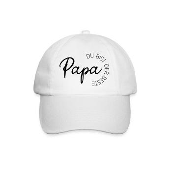 Papa-Perfektion - Papa du bist der Beste - Baseballkappe - Weiß/Weiß - Vorne