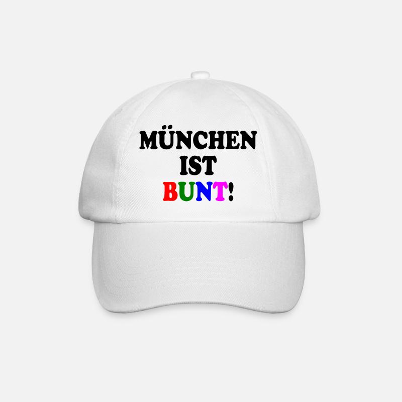 München ist bunt - Baseballkappe - Weiß/Weiß