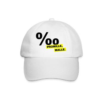 Promille, Malle - Baseballkappe - Weiß/Weiß - Vorne