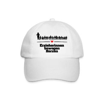 Erzieherinnen bewegen Herzen - Baseballkappe - Weiß/Weiß - Vorne