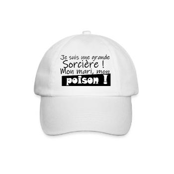 Grande sorcière mari poison - Casquette classique - blanc/blanc - Devant