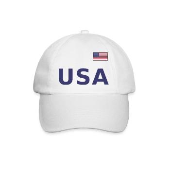 TEAM United States American Flag Banner Over Font - Baseball Cap - white/white - Front