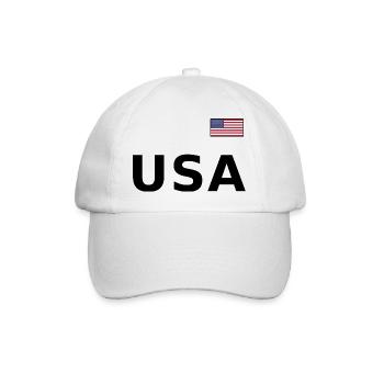 TEAM United States American Flag Banner Over Font - Baseball Cap - white/white - Front