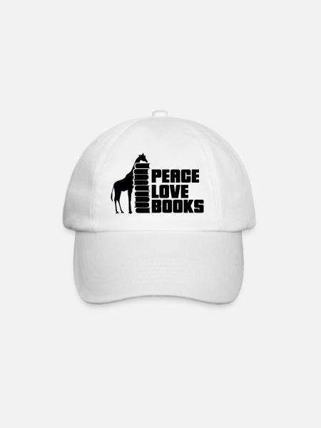 Reading Books Book Giraffe - Baseball Cap - white/white
