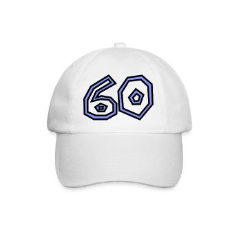 60. 60 YEARS. 60th ANNIVERSARY. 60TH BIRTHDAY. - Baseball Cap - white/white - Front