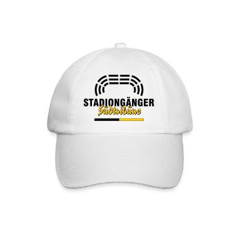Südtribüne Dortmund Stadiongänger – Fußall Fan - Baseballkappe - Weiß/Weiß - Vorne
