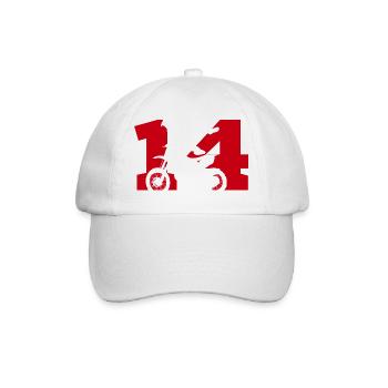 Moto 14 biker - Baseball Cap - white/white - Front