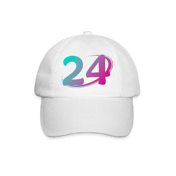 Number 24 multicolor - Baseball Cap - white/white - Front