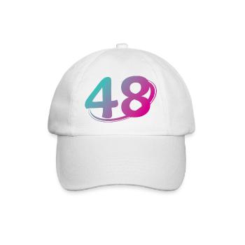 Nummer 48 mehrfarbig - Baseballkappe - Weiß/Weiß - Vorne