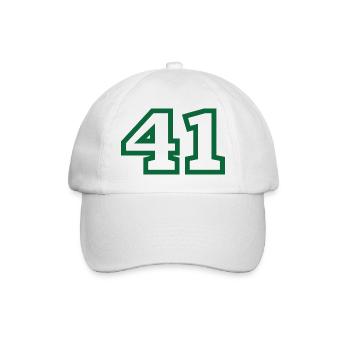 Number 41 green sport - Baseball Cap - white/white - Front