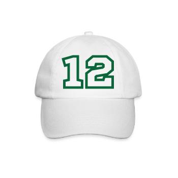 Numéro 12 sport vert - Casquette classique - blanc/blanc - Devant