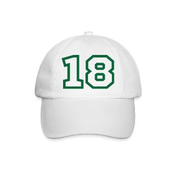 Number 18 green sport - Baseball Cap - white/white - Front