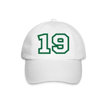 Number 19 green sport - Baseball Cap - white/white - Front