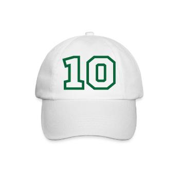 Numéro 10 sport vert - Casquette classique - blanc/blanc - Devant
