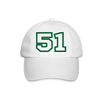 Nummer 51 green sport - Baseballkappe - Weiß/Weiß - Vorne