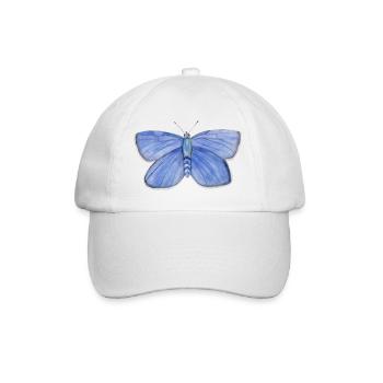 Schmetterling Blau - Baseballkappe - Weiß/Weiß - Vorne
