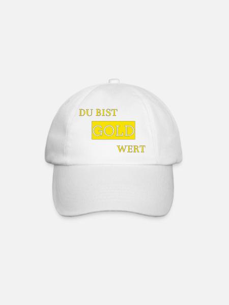 Du bist Gold wert - Baseballkappe - Weiß/Weiß