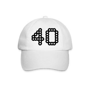 40. 40 ANS. 40e ANNIVERSAIRE. ANNIVERSAIRE 40 ANS. - Casquette classique - blanc/blanc - Devant