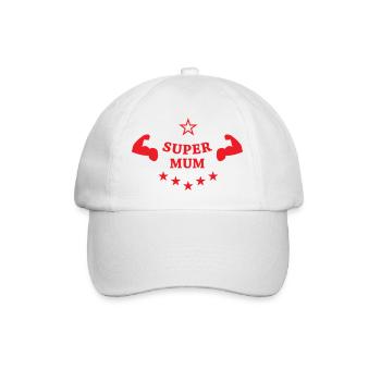Super Mom - Baseball Cap - white/white - Front