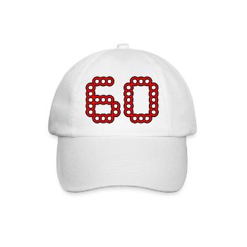 60. 60 YEARS. 60th ANNIVERSARY. 60TH BIRTHDAY. - Baseball Cap - white/white - Front