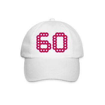 60. 60 ANS. 60e ANNIVERSAIRE. ANNIVERSAIRE 60 ANS. - Casquette classique - blanc/blanc - Devant