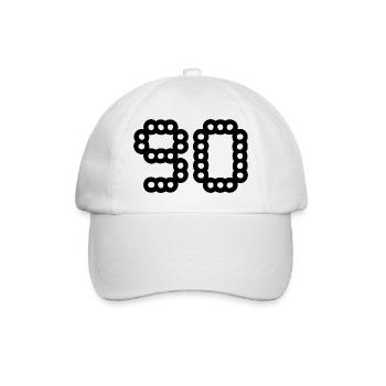 90. 90 ANS. 90e ANNIVERSAIRE. ANNIVERSAIRE 90 ANS. - Casquette classique - blanc/blanc - Devant