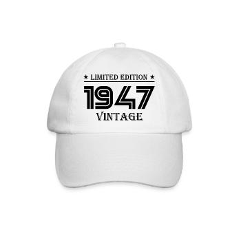 1947 - Jahrgang 1947 - Jahrgang 1947 - Baseballkappe - Weiß/Weiß - Vorne