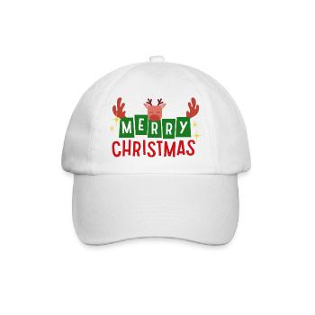 Merry Christmas funny Reindeer - Baseball Cap - white/white - Front