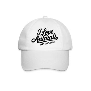 Loving and Tasting Animals – For True Hunters - Baseball Cap - white/white - Front