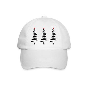 TANNE. WEIHNACHTEN. FROHE WEIHNACHTEN. ALLES GUTE ZUM NEUEN JAHR - Baseballkappe - Weiß/Weiß - Vorne