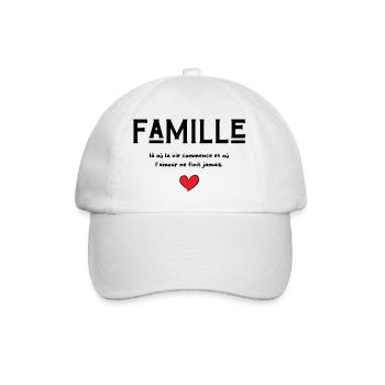 Famille là où la vie commence - cadeau famille - Casquette classique - blanc/blanc - Devant
