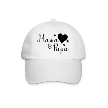 Mama und Papa - Baseballkappe - Weiß/Weiß - Vorne