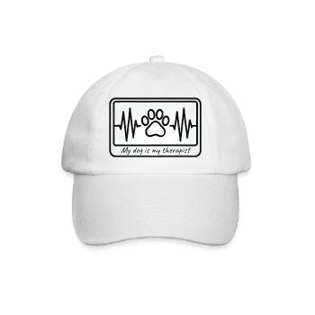 Mon chien est mon thérapeute - Hearbeat&Pawprint Design - Casquette classique - blanc/blanc - Devant