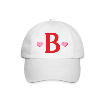 Letter b red hearts - Baseball Cap - white/white - Front