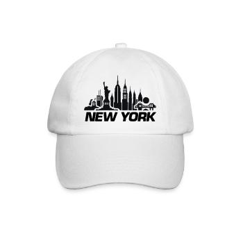 new york skyline ny - Baseballkappe - Weiß/Weiß - Vorne