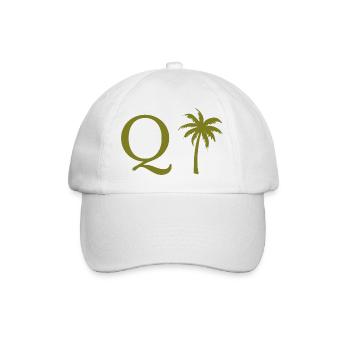 Letter q green Palm - Baseball Cap - white/white - Front