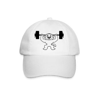 Chien Bodybuilder Muscles forts Gym Haltérophilie - Casquette classique - blanc/blanc - Devant