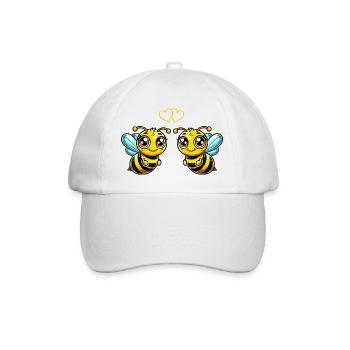 Bee Cartoon Comic Love - Baseball Cap - white/white - Front