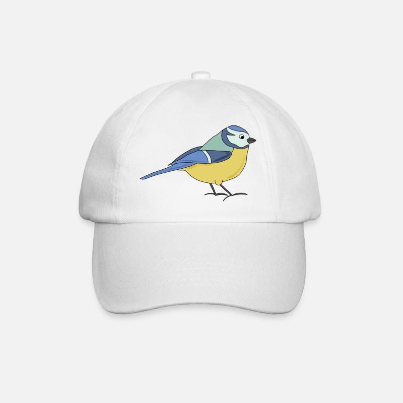 kleine Blaumeise, bunt - Baseballkappe - Weiß/Weiß