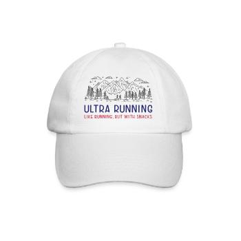 Ultra Running - Like Running, but with Snacks - Baseball Cap - white/white - Front