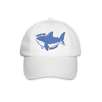 Funny Shark – You're Great - Baseball Cap - white/white - Front