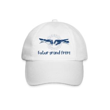 Futur grand frère - annonce futur grand frère - Casquette classique - blanc/blanc - Devant