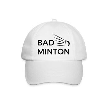 Badminton - Design Noir avec Volant T Shirt - Casquette classique - blanc/blanc - Devant